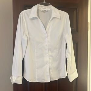 Calvin Klein white dress shirt with cuffed sleeves